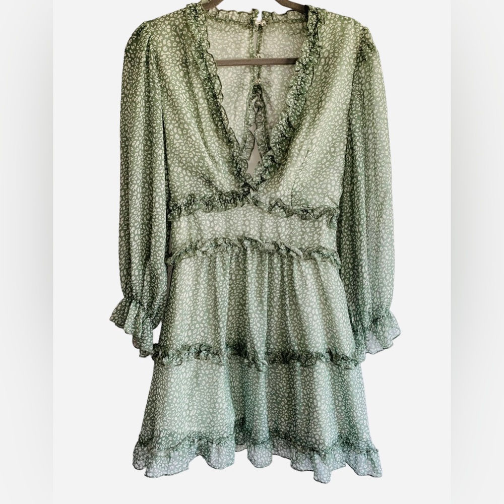 L-LA V Neck Mini Dress Sz S - Picture 2 of 10